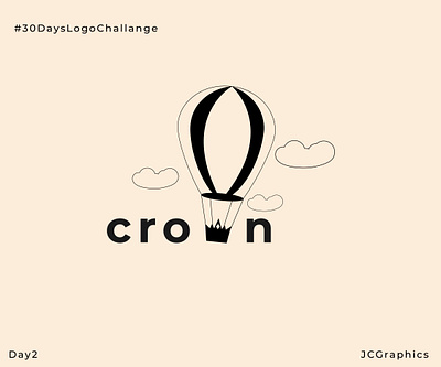 crown 30daychallenge 30daylogochallenge crown logo design hot air ballon logo vector