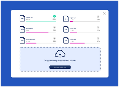 Daily UI 031 File Upload autolayout cancel complete dailyui dailyuichallenge design desktop figma figmadesign files flaticon modal practice upload