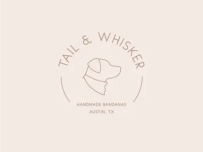 Tail & Whisker Dog Bandanas Logo austin branding flat icon illustration logo