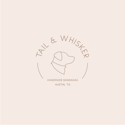 Tail & Whisker Dog Bandanas Logo austin branding flat icon illustration logo