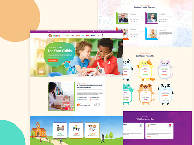 Kitton - Kids, Kindergarten And Pre-School PSD Template academy children education institute kids kids care kids care home kids school kinder garden kindergarten nursery play school