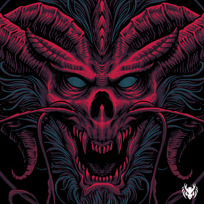 Devil (Collaboration with Bazzier Graphik) animals art artwork design dragon dragons illustration ilustrations monster skull