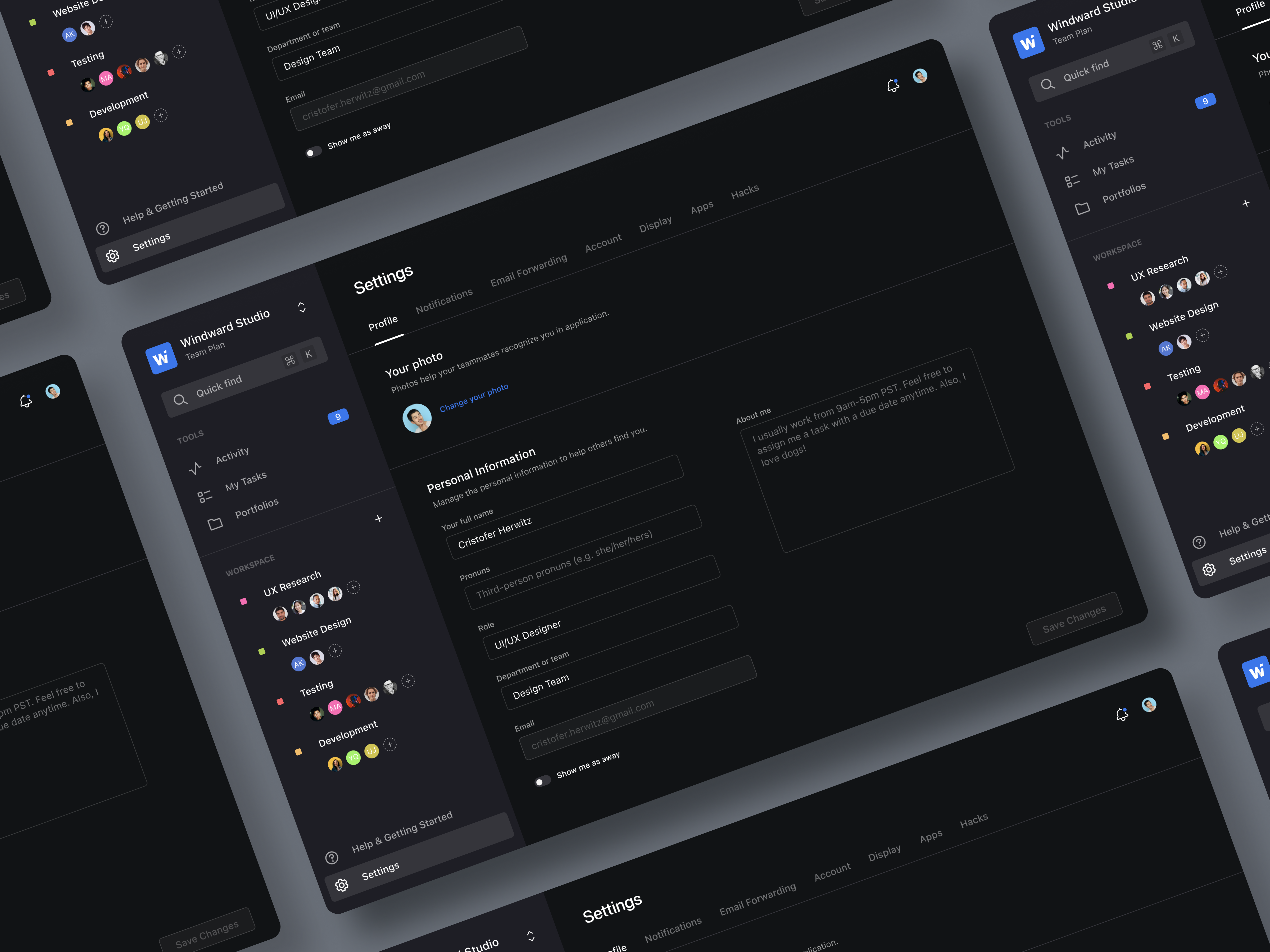 Example of Task Management - Settings