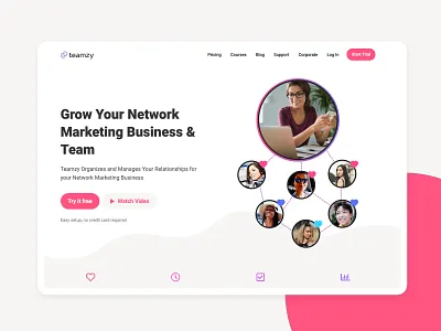 SaaS, App, Website Homepage app app website business connection homepage landing page marketing mlm network marketing saas saas website web design
