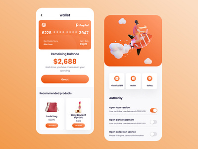 Wallet service app app colorful dribbble invite icon logo typography ui ux vector 视觉艺术