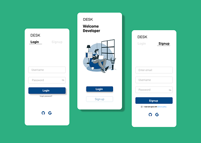 DESK | The project management app 2021 app figma icon illustration ios login minimal mockup project management signup uidesign uiux vector xd