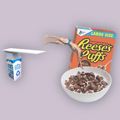 reese s puffs collage collage art collageart collages digitalcollage milk puff reeses swim