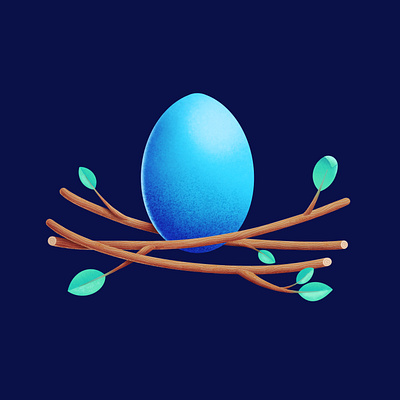 Robin Egg 3d blue creative design digital art digital illustration egg graphic design illustration illustration texture leaves nature procreate robin egg wood