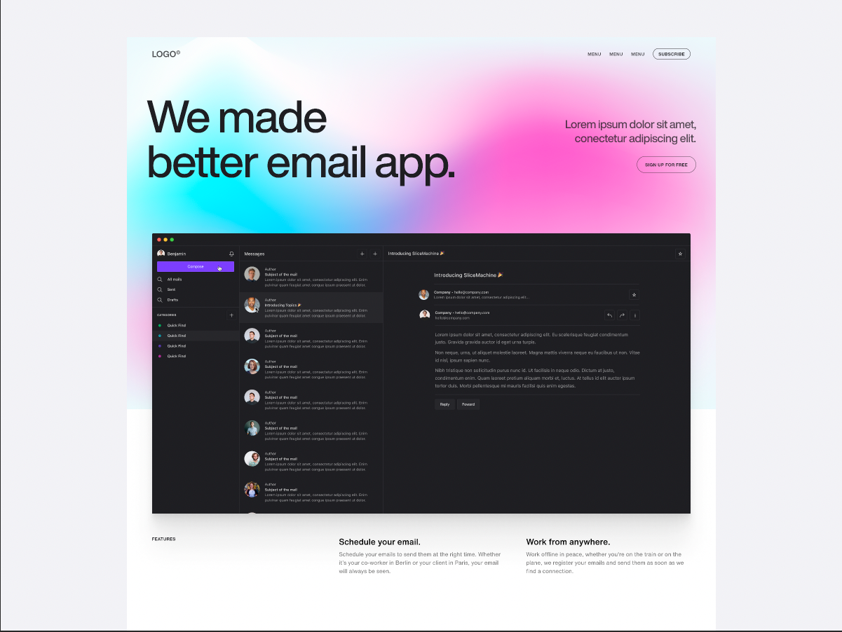 Template exploration for Prismic animation branding design gradient graphic design layout ui website