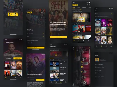 Exxen - Movie / TV Series Show Stream App amazon prime app blu tv dark dark mode dark ui design digital content exxen mobile ui movie movie app netflix netflix app product design stream streaming app tv app tv series tv show