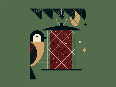 Winter Treats bird feeder design illustration minimal vector winter winterbird