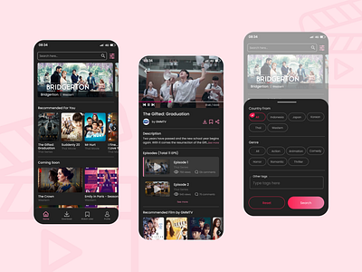 Streaming TV & Movie Apps awesome design film app inspiration movie app netflix redesign app streaming movie trend trendy design ui ui design uiux uiuxdesign user interface