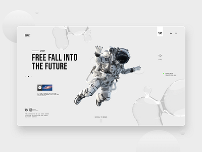 lab works™ - "FREE FALL INTO THE FUTURE" clean clean ui concept contemporary design designer freelance fresh futuristic graphic hypebeast lab minimal modern streetwear ui ui design user interface web website design