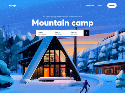 Jump - Web Application Design animation colors design illustration landing landingpage motion travel travel app ui uiux ux web web app website winter winter illustration