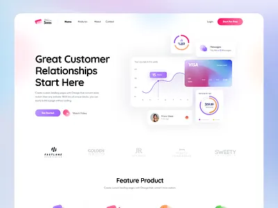 Saas Landing adobe xd clean creative dashboad design header hero header landing landing page landingpage minimal saas saas landing page trendy ui ui design ux web web design website