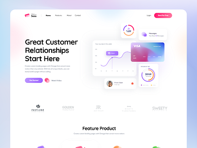 Saas Landing adobe xd clean creative dashboad design header hero header landing landing page landingpage minimal saas saas landing page trendy ui ui design ux web web design website
