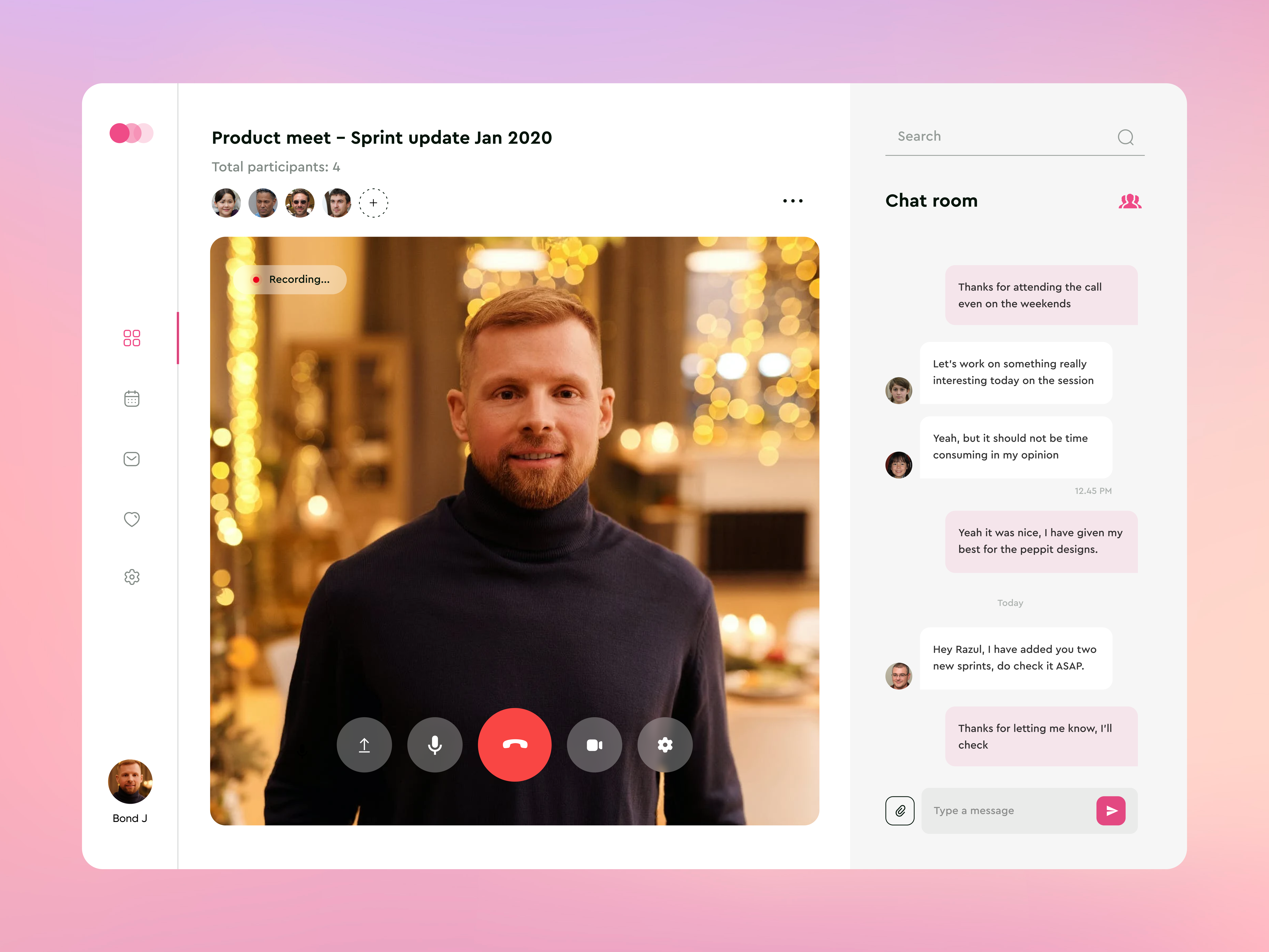Example of Meeet - Dashboard