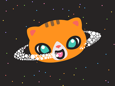 Caturn cat dailyillustration meow oneness saturn snowballs space spacecat vectorillustration yogicats