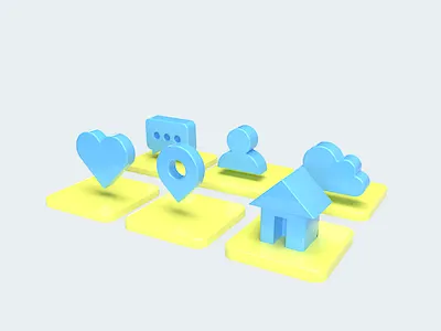 3d solid icons plastic render 3d australia icon ui ui design