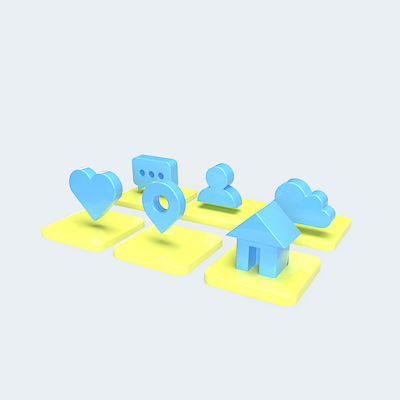 3d solid icons plastic render 3d australia icon ui ui design