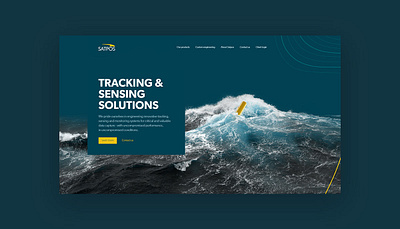 Satpos art direction blue branding design engineering marine sea tracking ui webflow website