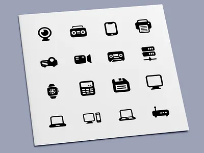 Technology Device Icons computer device devices electronics icon icon design icon set icons laptop mobile phone radio technology webcam