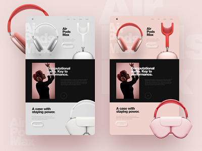 Air Pods Max concept design figma minimal photoshop ui web website