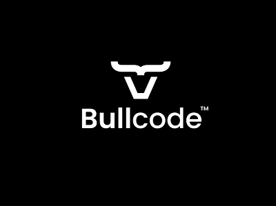 bullcode algorithm animal bull clever coding cow creative design hornes language logo minimal ox programer simple software tech technology wild