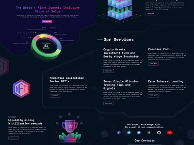 HP home page blockchain crypto currency finance app fintech app illustration services trading platform ui user experience ux