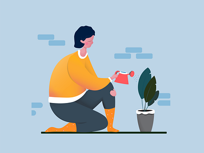 plant adobe art artwork character characterdesign color design digital digital art drawing dribbble girl graphicdesign illustraion illustrator plant vector vectorart