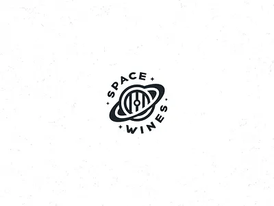 Space Wines Logo barrel black and white branding clean clean logo geometric identity logo logo design minimalist monochromatic negative space saturn simple space stars wine winery