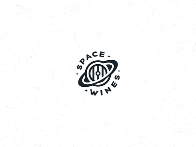 Space Wines Logo barrel black and white branding clean clean logo geometric identity logo logo design minimalist monochromatic negative space saturn simple space stars wine winery