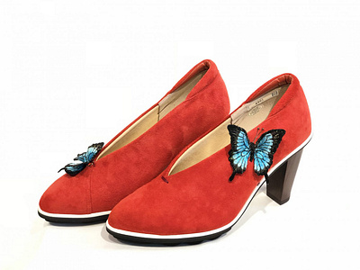 Shoes With Double-Sided 3D Embroidery Works butterfly embroidery sayoko shoes