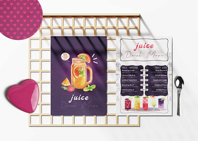 Juice Cocktail Menu Design Templates branding design illustration logo vector