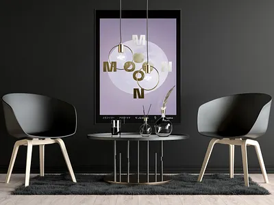Poster Yellow Moon Moon design graphic design modern design moon photoshop poster design