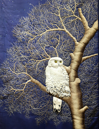 Owl Tapestry embroidery owl sayoko tapestry