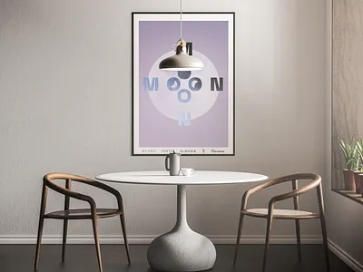 Poster Blue Moon Moon design graphic design modern design moon photoshop poster design