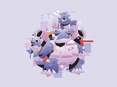 Water Type abstract brand character flat gradient illustration illustrator minimal simple vector