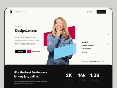 Website UI card ui clean freelancer hire me job app job ui landing page product design typography ui ui ux user experience user interface ux website white