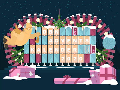 DBN Advent Calendar 2019 advent after effects animation calendar deepblue design festive flat germany hamburg holidays illustration kreativeshaus presents vector xmas