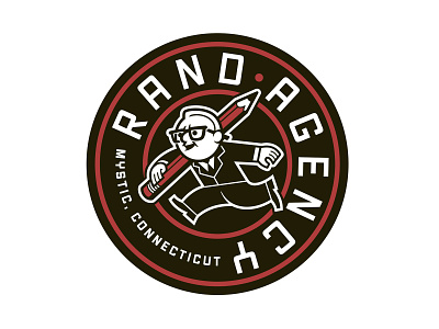 Rand Seal agency badge branding glasses logo mascot paul rand pencil rand running seal suit tie
