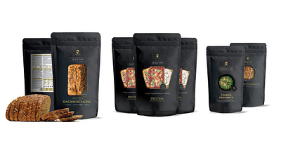 Nutringo: Breadmix, Pizzamix and Seedmix branding doypack packaging wraparound packaging