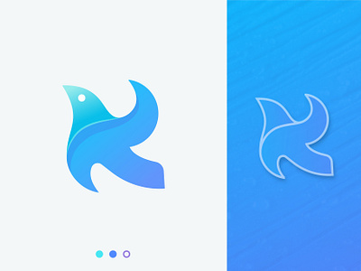 Bird + Letter K abstract bird logo blue branding creative creative agency gradient identity illustration letter k letter logo lettermark logo logo design vector
