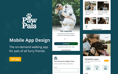 PawPals: iOS Mobile App app design dog walking ios mobile pet app ui uidesign
