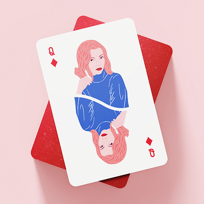 Beth Harmon, Queen of Chess 2d anya taylor joy beth harmon character deck of cards illustration playing cards portrait queen of diamonds queen of gambits