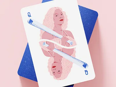 Beyoncé, Queen of Everything 2d baseball bat beyoncé deck of cards hold up illustration playing cards portrait queen bey queen of spades