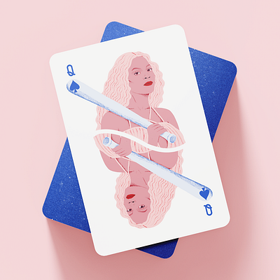 Beyoncé, Queen of Everything 2d baseball bat beyoncé deck of cards hold up illustration playing cards portrait queen bey queen of spades