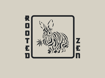 Rooted Zen Logo animal branding design figure ground graphic design illustration line logo logotype mascot oriental rabbit typography vector zebra zen