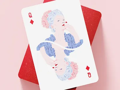 Last Queen of France, Marie Antoinette 2d deck of cards illustration kirsten dunst marie antoinette playing cards portrait procreate queen of diamonds queen of france