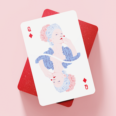 Last Queen of France, Marie Antoinette 2d deck of cards illustration kirsten dunst marie antoinette playing cards portrait procreate queen of diamonds queen of france